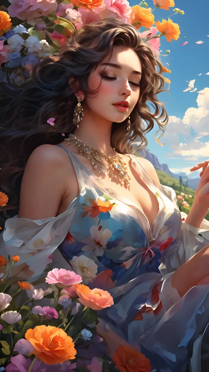 一个长着波浪形棕色头发的女人，戴着金色耳环和项链，