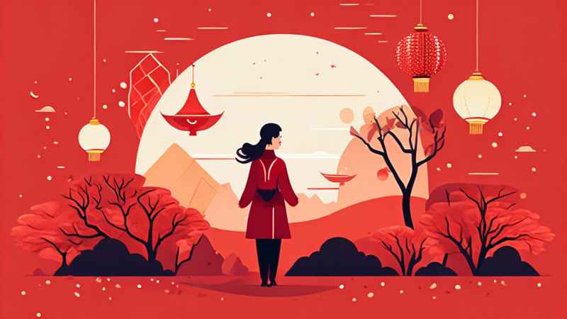 春节拜年守岁插画背景 17