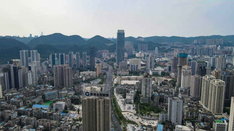 贵州贵阳城市建设航拍摄影图
