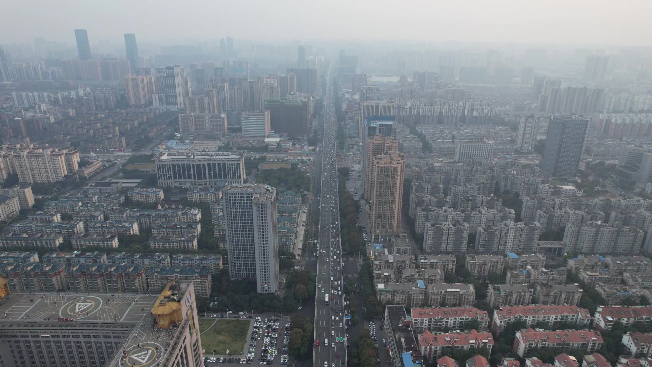 湖南长沙城市风光地标建筑航拍 