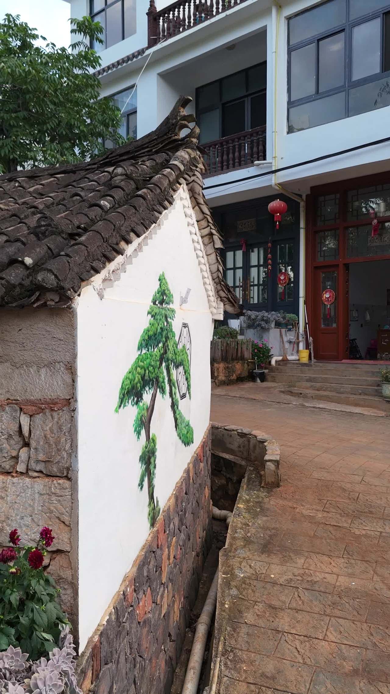 古韵庭院墙绘