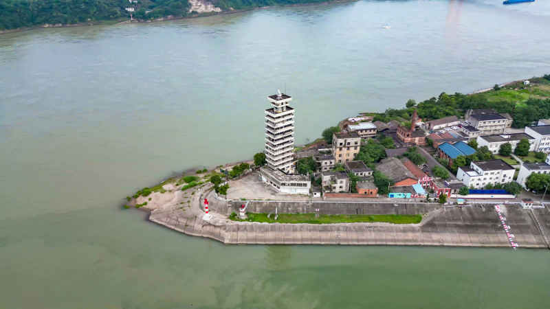 湖北宜昌城市风光航拍图 