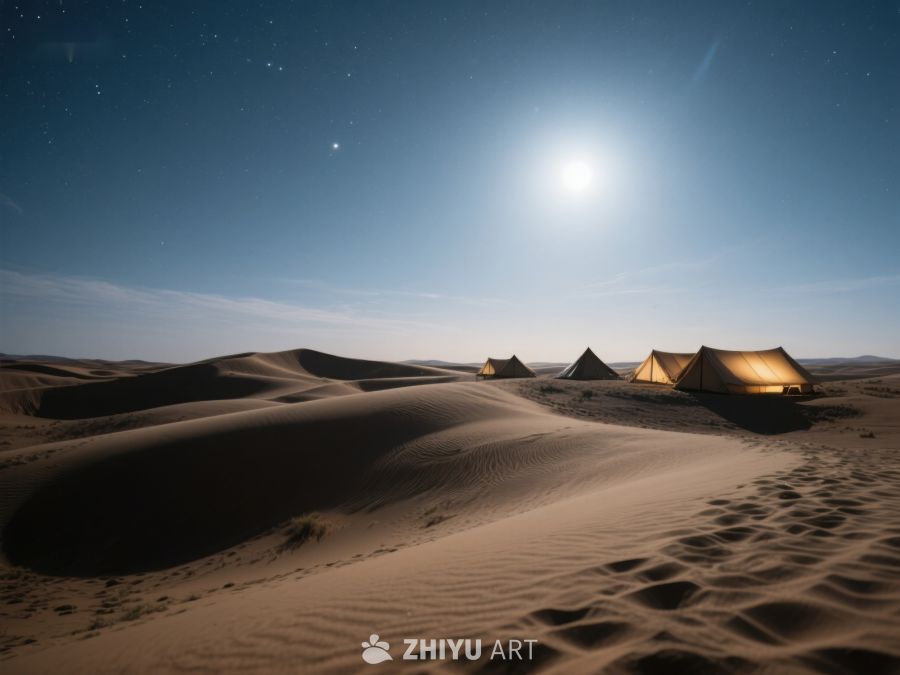 沙漠夜景中的帐篷营地 103