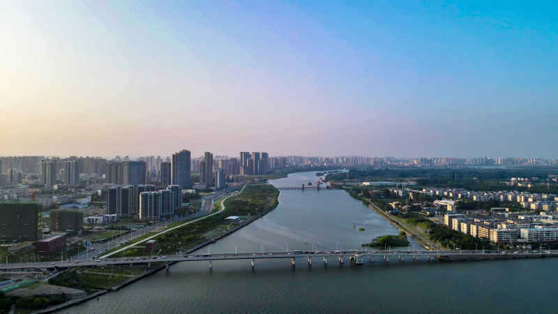 湖北襄阳城市风光航拍摄影图