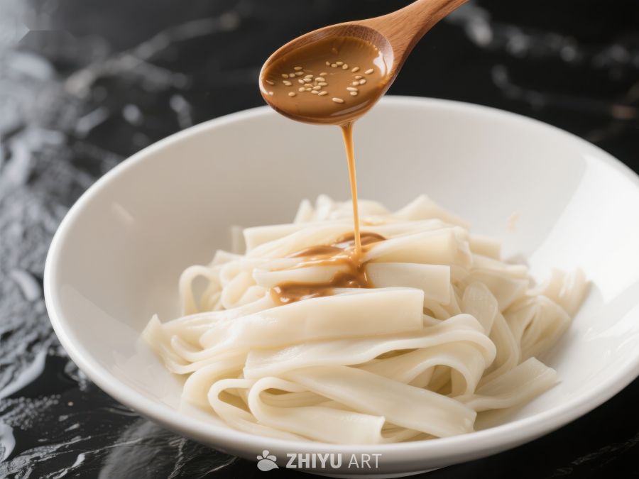 芝麻酱浇淋宽面条 1795