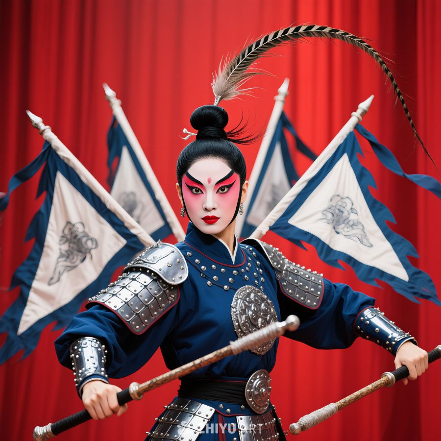 京剧国风复古装饰头像女、复古