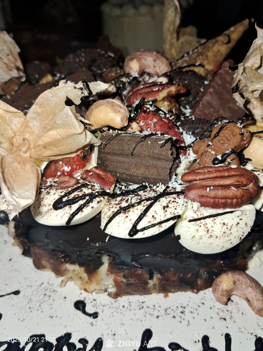 美味巧克力蛋糕特写