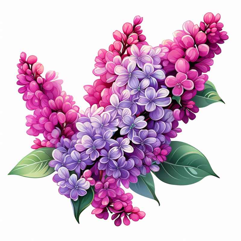 春季紫丁香扁平插画 10