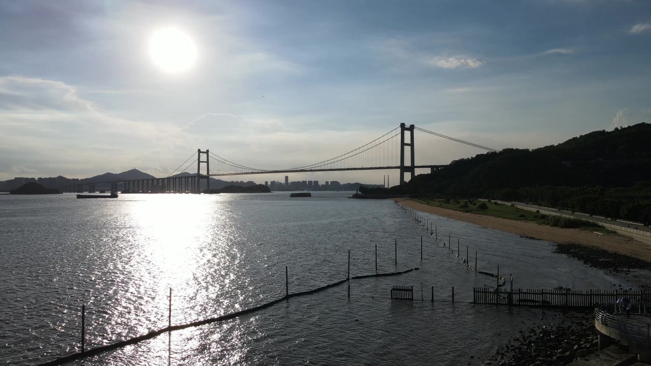 广东珠江口虎门大桥航拍