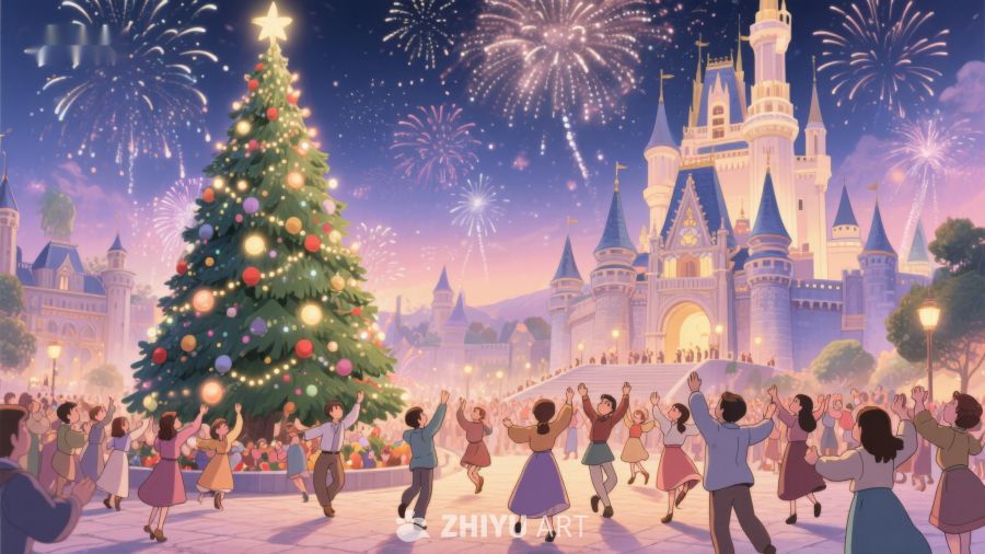 圣诞树前的欢乐舞会 211