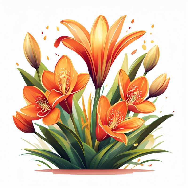 春季君子兰扁平插画 10
