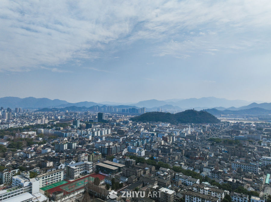 航拍浙江临海台州府城城区风光 1