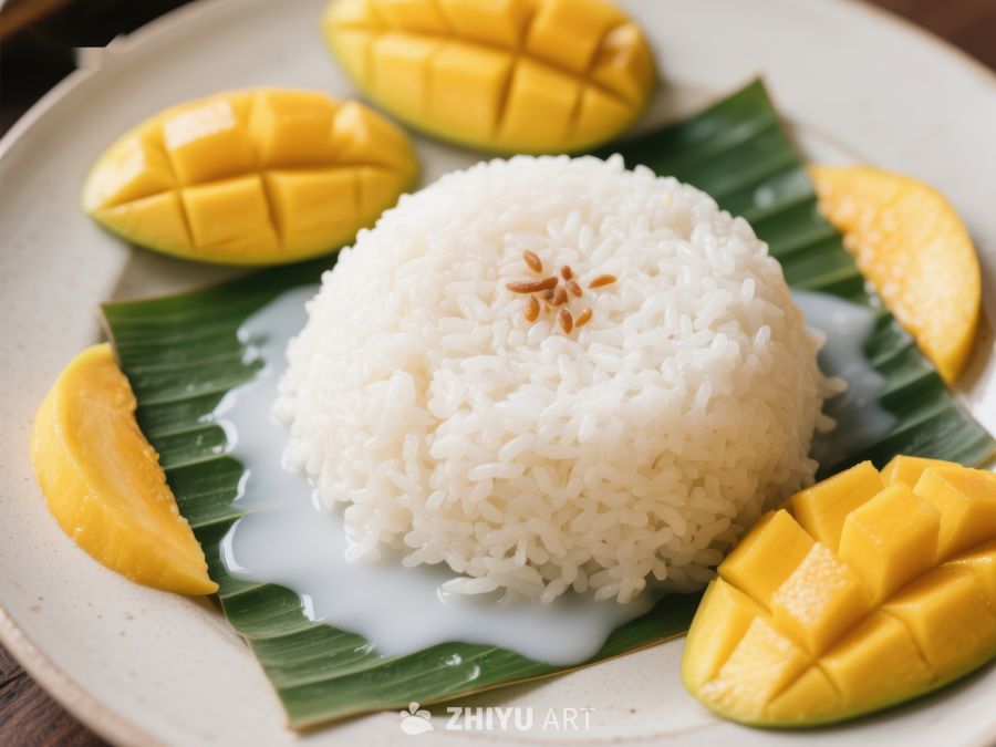 芒果糯米饭，传统泰式甜品 663