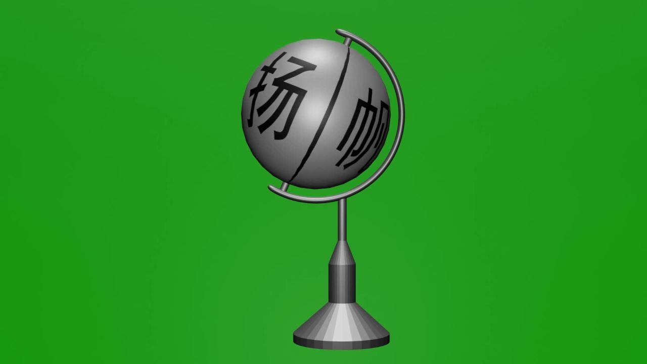 无限循环扬帆起航仿地球仪旋转摆件绿屏抠像，无缝循环扬帆起航球体旋转动画绿幕素材