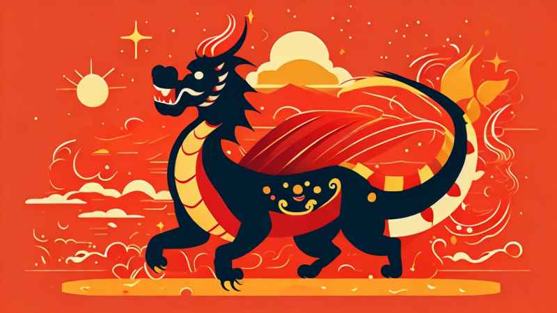 春节舞龙舞狮插画背景 44