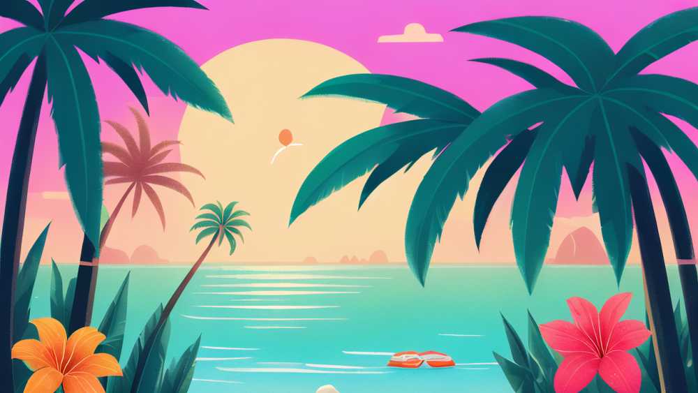棕榈树沙滩户外