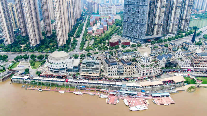 湖南长沙城市风光航拍摄影图 