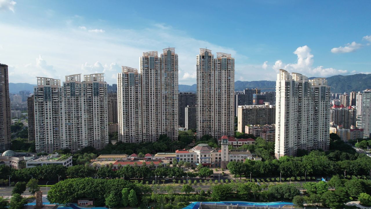 福建福州城市风光航拍 
