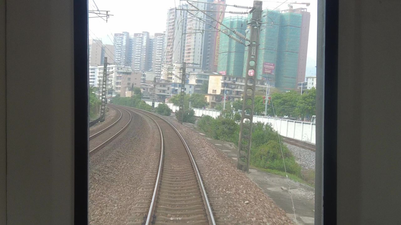 火车轨道交通运输实拍 