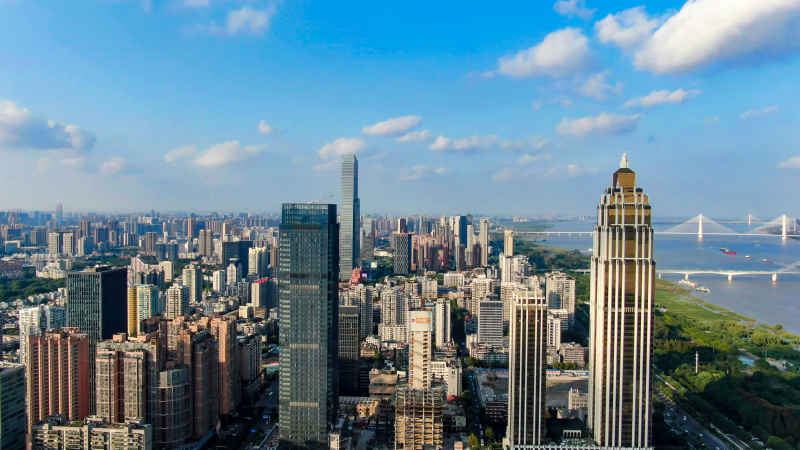 湖北武汉城市风光航拍摄影图