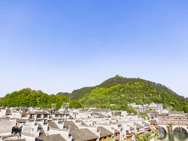 湖南湘西凤凰古城航拍