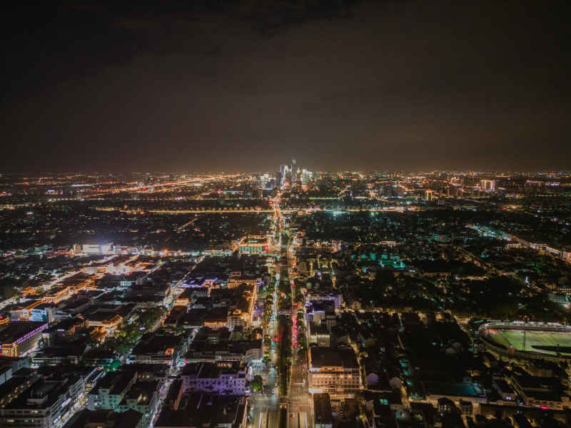 航拍 江苏 苏州 城市 夜景