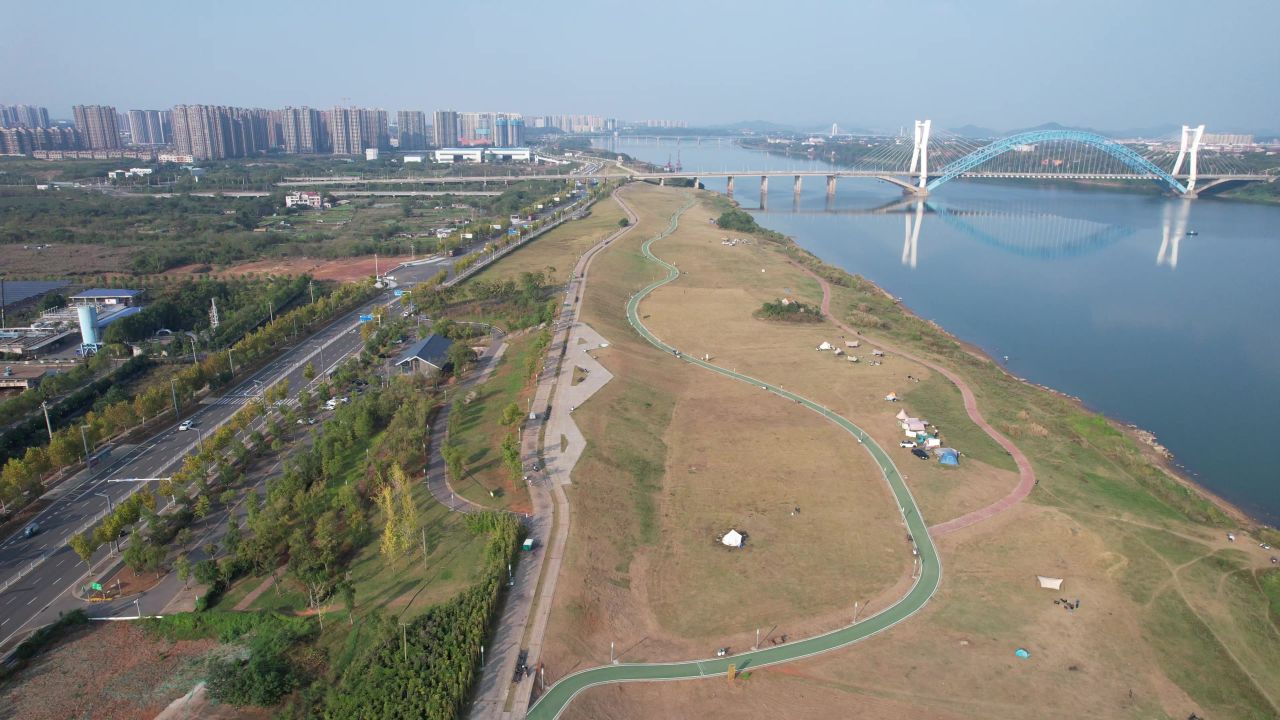 湖南湘潭城市风光交通建筑航拍