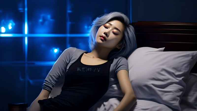不同的睡姿的美女摄影图 83