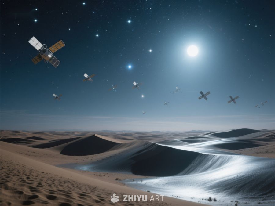 沙漠夜空下的卫星群 109