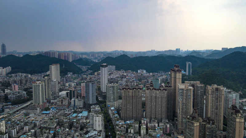 贵州贵阳城市建设航拍摄影图