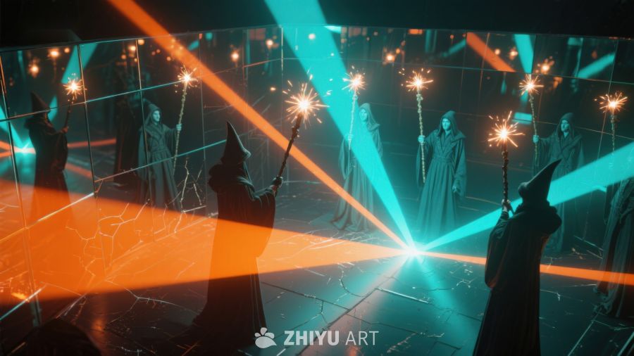 神秘仪式：光影交错的奇幻场景 482
