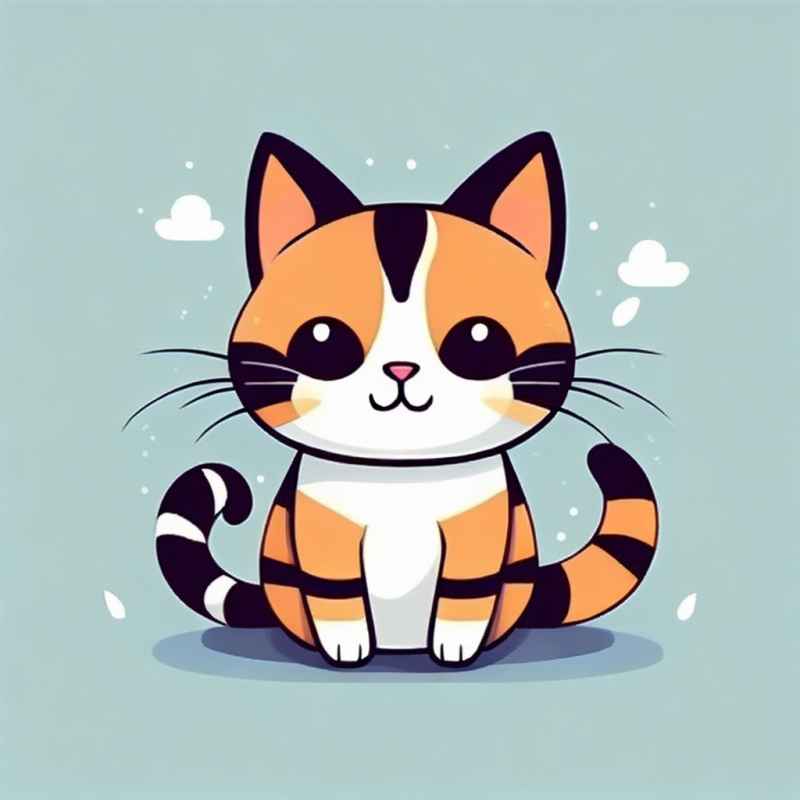 小花猫唯美插画 85