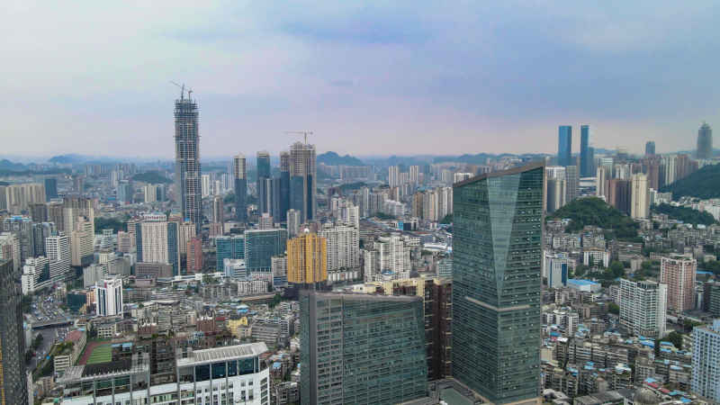 贵州贵阳城市建设航拍摄影图