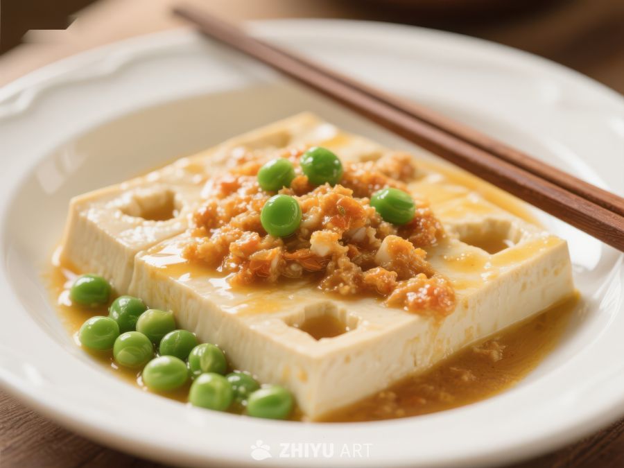 美味豆腐配青豆与酱汁 543