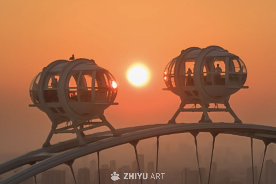 苏州摩天轮悬日