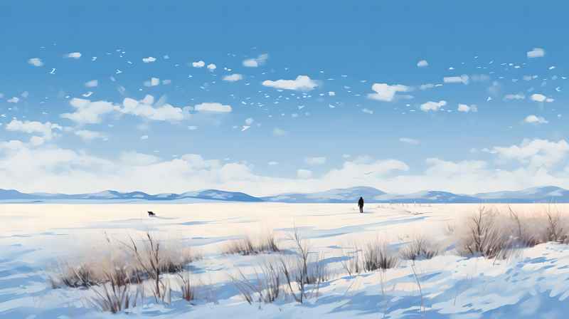 冬季唯美创意背景插画图 112