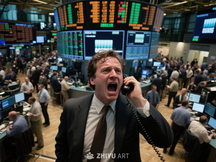 交易员在繁忙的股票交易所大声通话 173