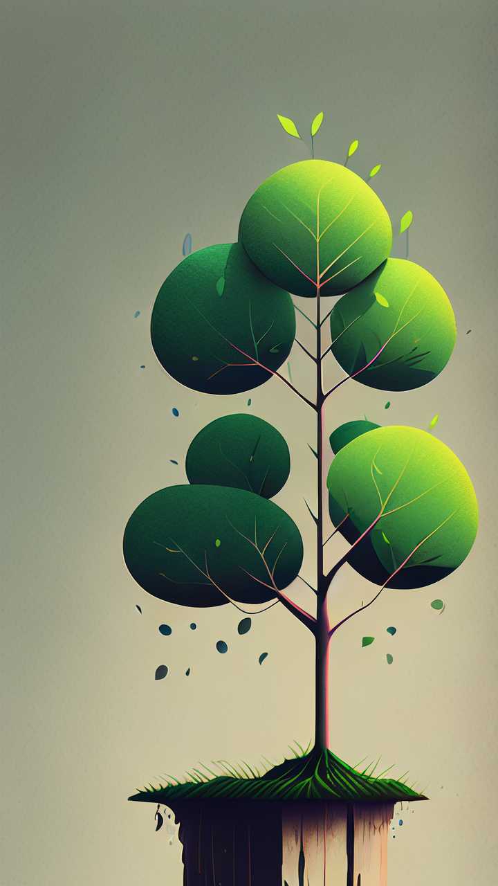 小树苗插画