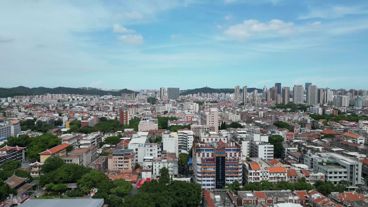 航拍福建泉州古城历史街区