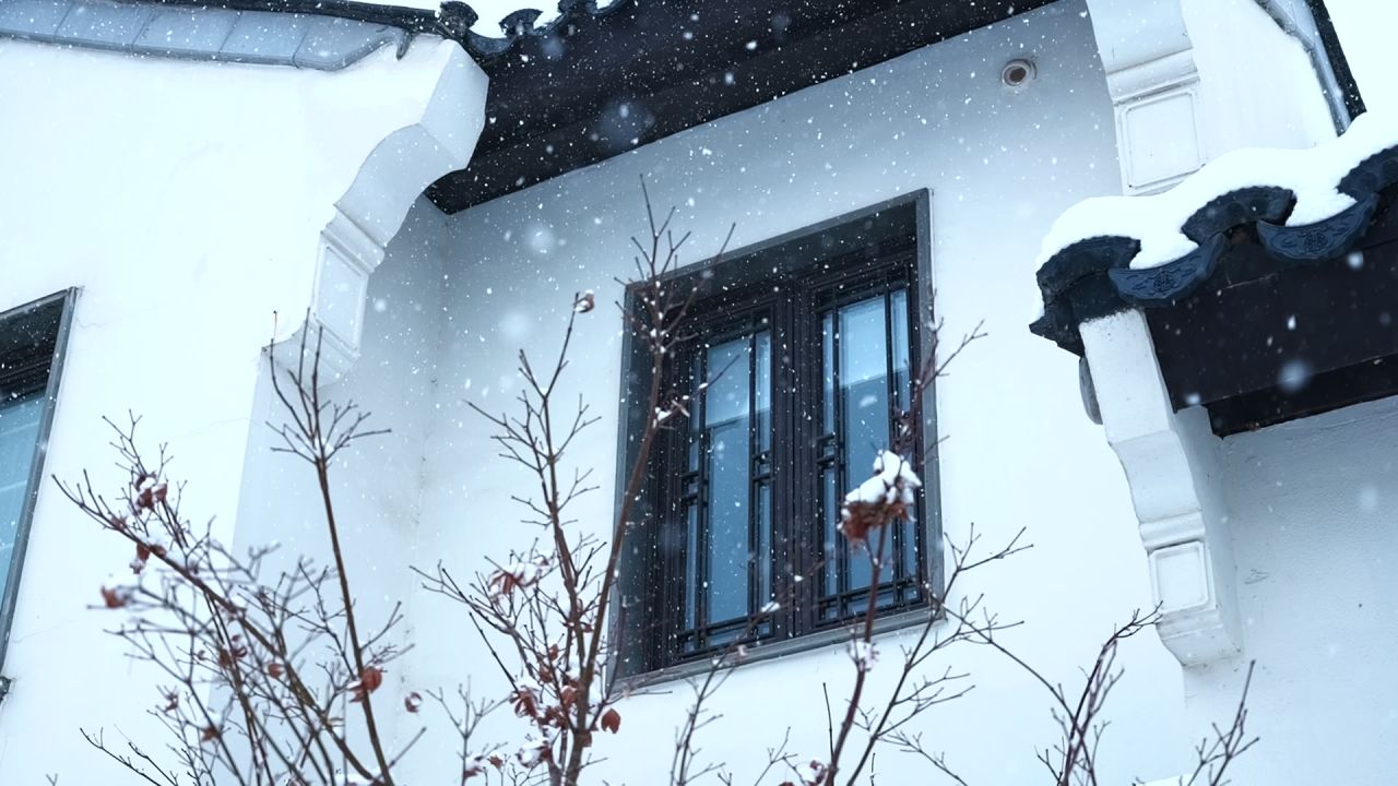 中式园林雪景 园林雪景 江南雪景 43