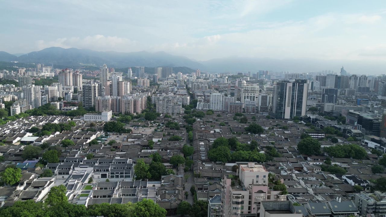 航拍福州三坊七巷