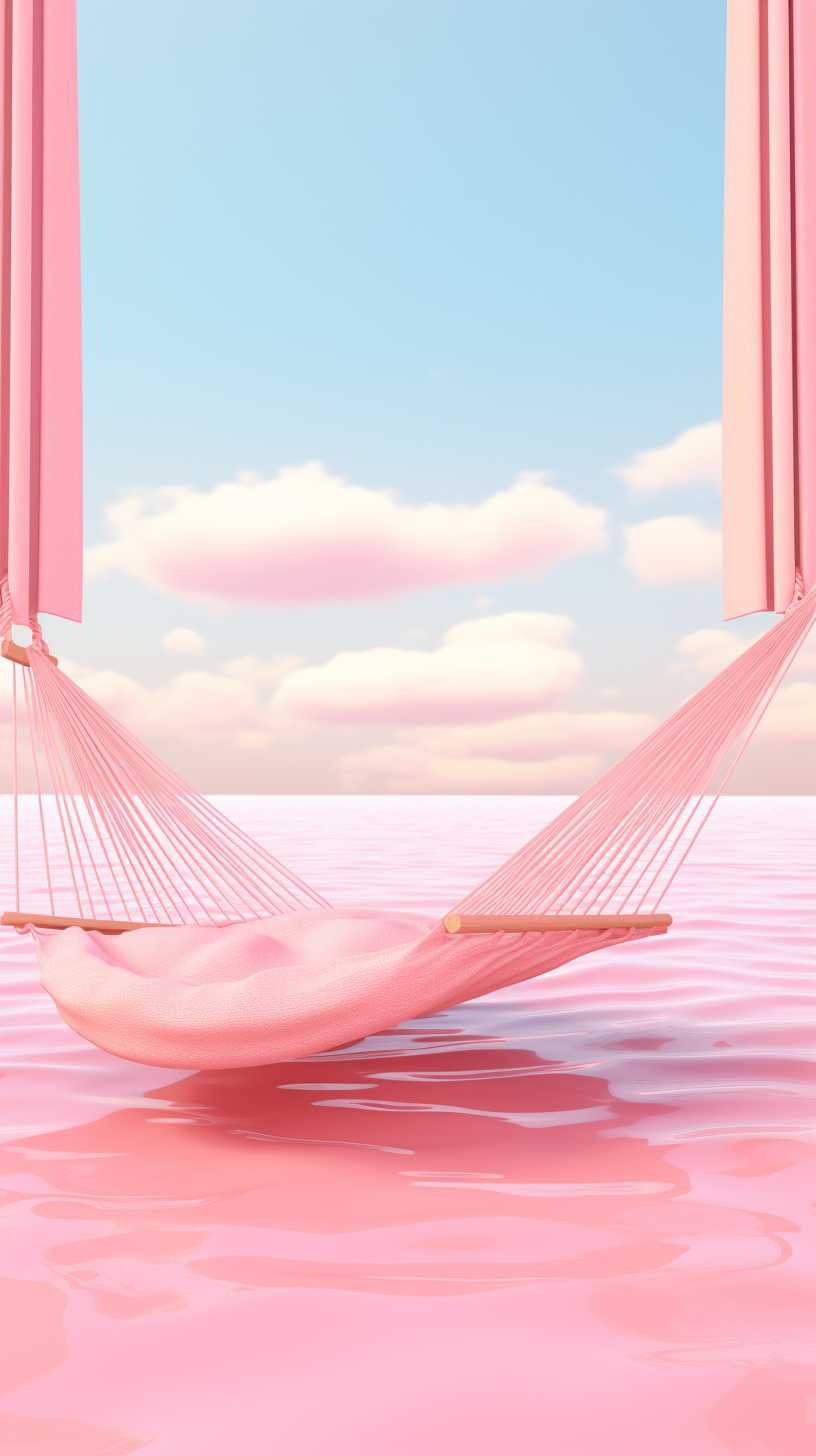 粉色吊床海景