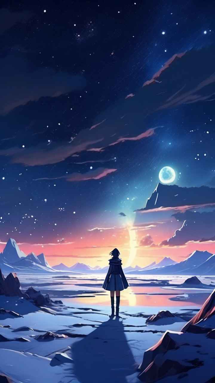仙境广角冬日沙漠插画雪景 3
