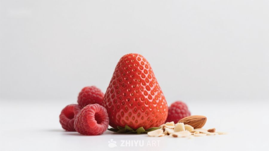 草莓与覆盆子配杏仁