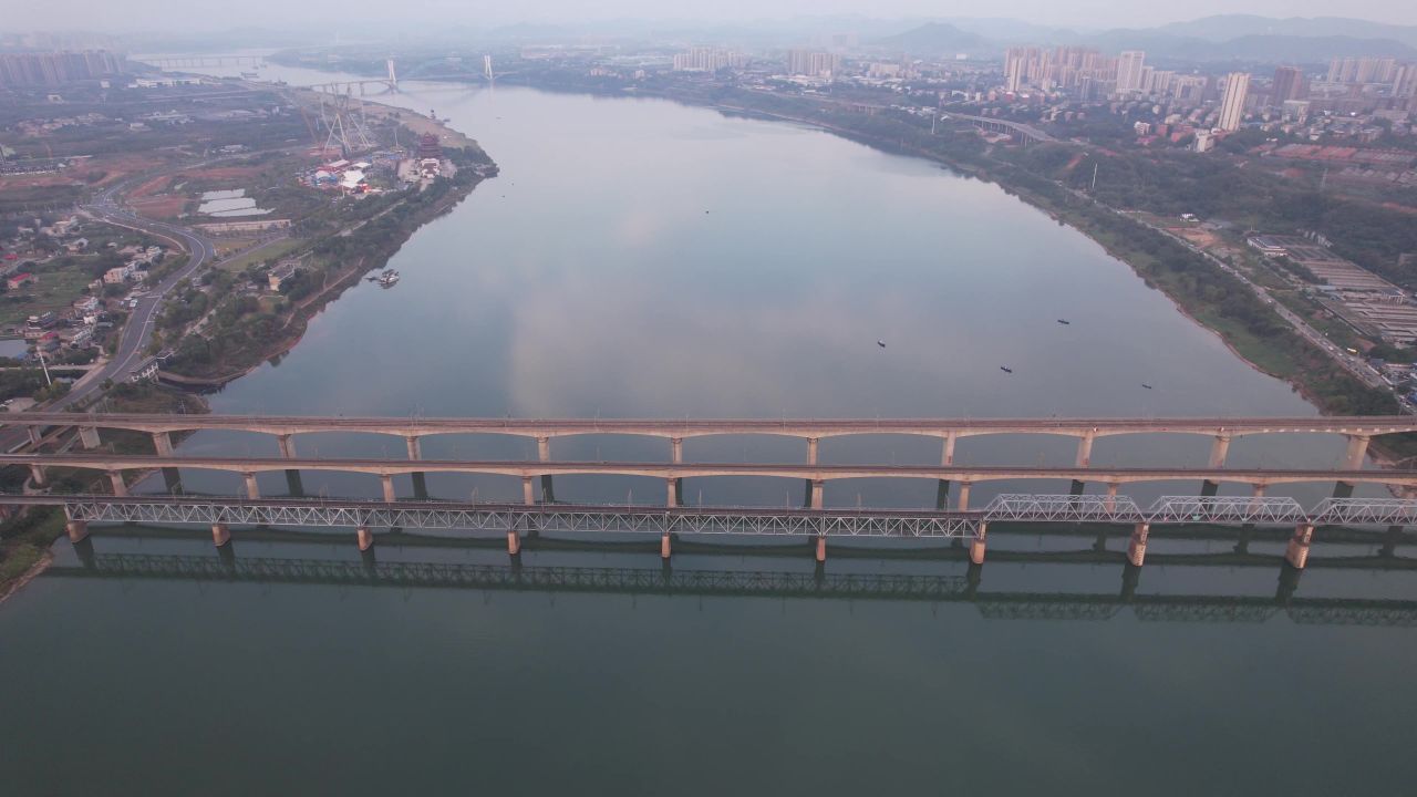 湖南湘潭城市风光地标建筑航拍 