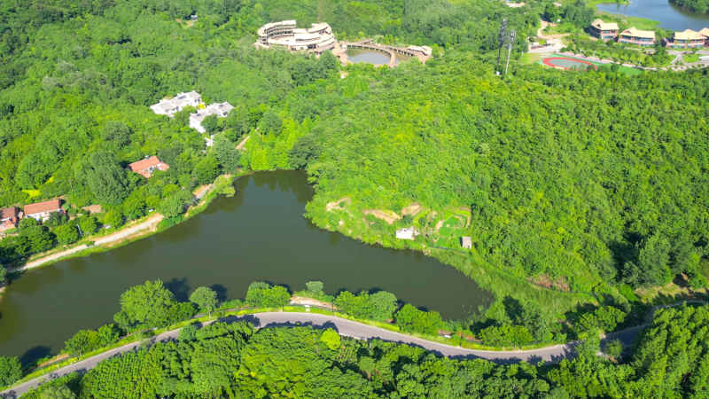航拍湖北襄阳古隆中景区