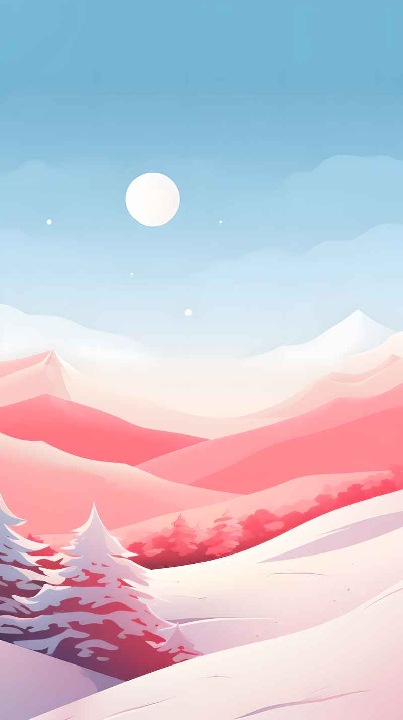 冬季唯美雪景创业插画 17