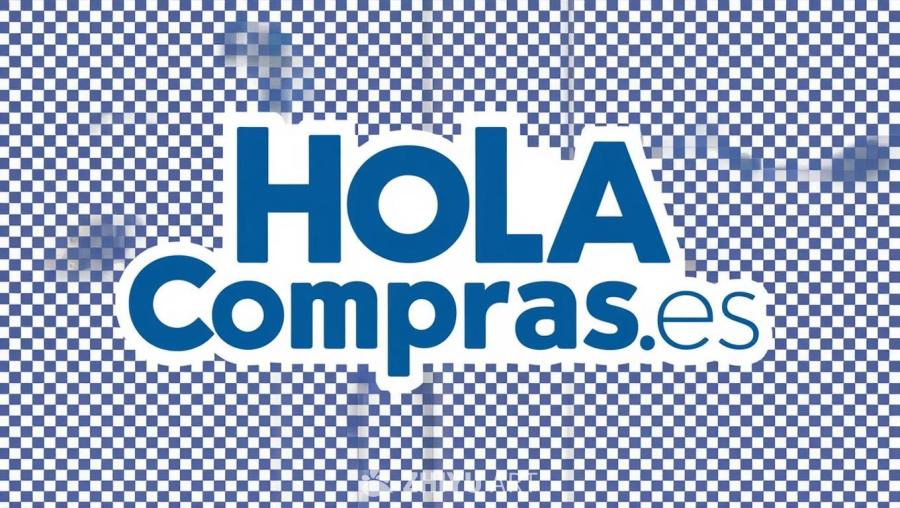 蓝白色的“Hola compras.es”标志，背