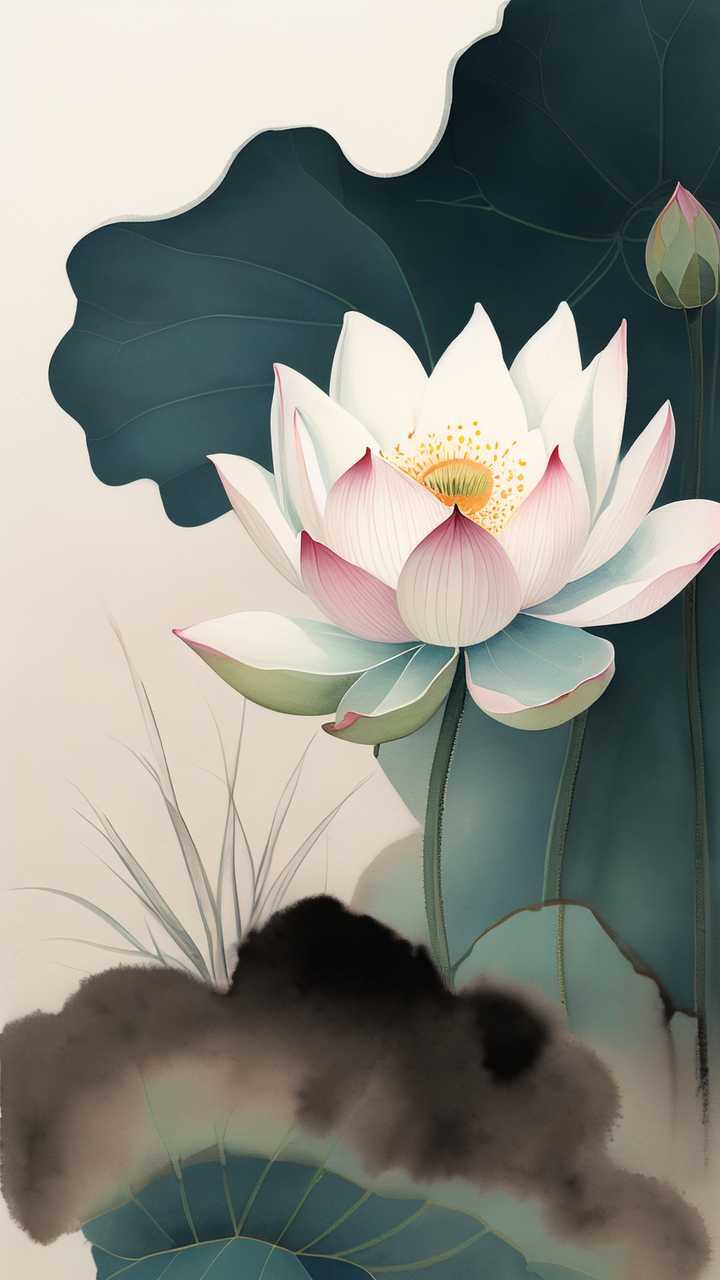 荷花插画