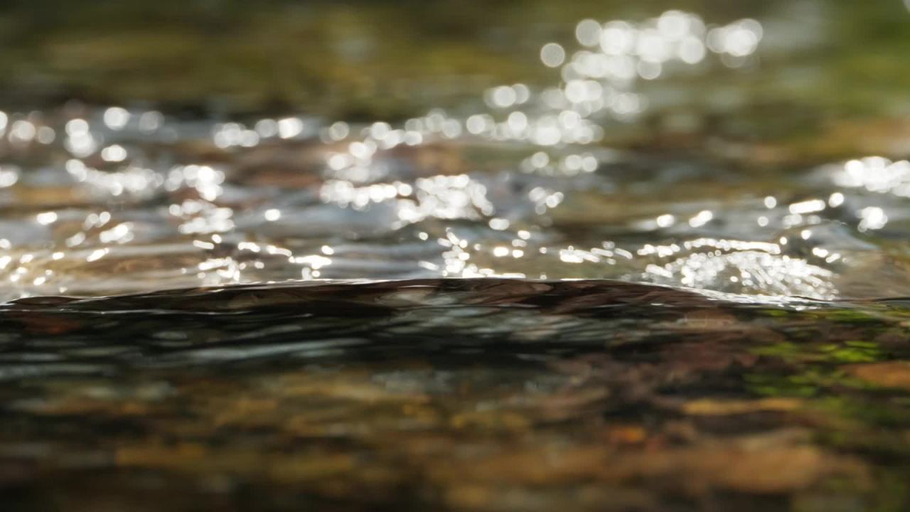 山泉水矿泉水潺潺小溪流水瀑布 48